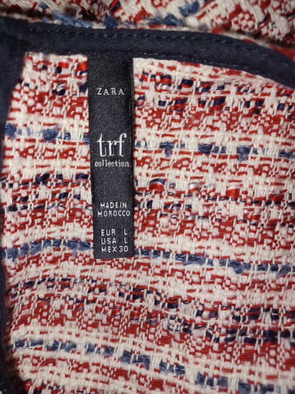 ZARA TRF Tweed Cropped Top with Attached White Shirt Underlayer - Picture 9 of 9